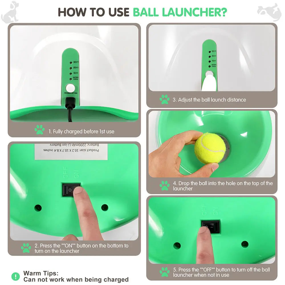 Fetch Fun with the Automatic Dog Toy Ball Launcher – Outdoor Tennis Ball Throwing Machine! Pawfect Paws