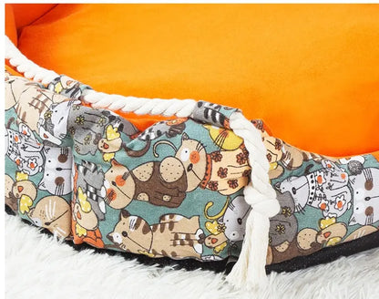Vibrant Multicolor Dog Bed – Comfort and Style for Your Furry Friend Pawfect Paws